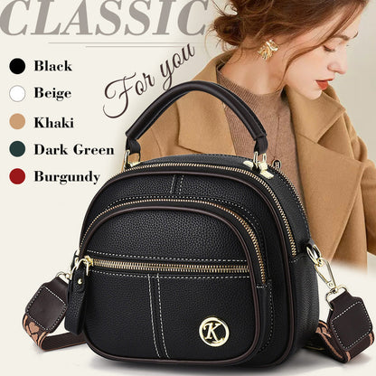 👜💖 Класическа кожена чанта с множество отделения 🎁