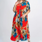 【2XL-4XL】🌺Женска дълга рокля със свободна ревера и печатни копчета👗