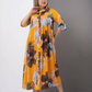 【2XL-4XL】🌺Женска дълга рокля със свободна ревера и печатни копчета👗