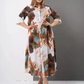 【2XL-4XL】🌺Женска дълга рокля със свободна ревера и печатни копчета👗