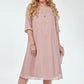 👗 Rochie elegantă roz cu buline