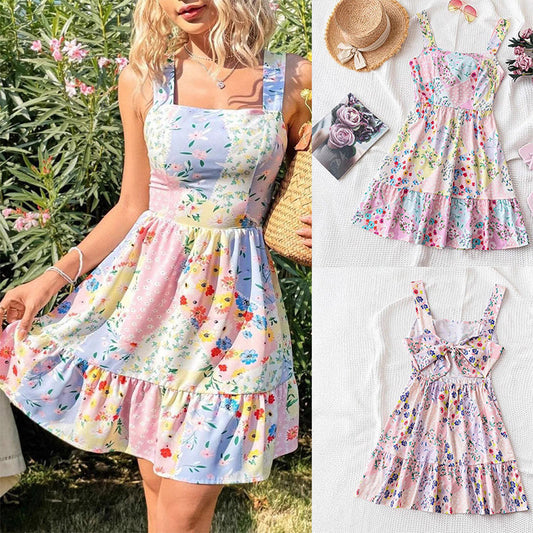 🌸 Романтиката цъфти! Флорална минипола без ръкави за лятна елегантност 👗