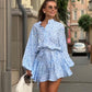 🌷【S-2XL】🎀 Дамска рокля с вратовръзка на талията и флорален десен