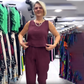 🌷【S-5XL】💝Дамски едноцветен комплект от две части Топ и панталон без ръкави