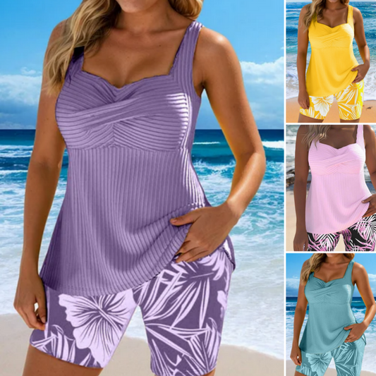 🌊🌴🌞Дамски плажен комплект от две части с щампи👙