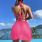 🏖️ Едноцветен Бикини с Вратна Лента 3-Частен Комплект 👙