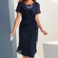 💞【S-2XL】👗Елегантна шифонена рокля в плътен цвят