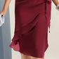 💞【S-2XL】👗Елегантна шифонена рокля в плътен цвят