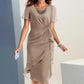 💞【S-2XL】👗Елегантна шифонена рокля в плътен цвят