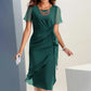 💞【S-2XL】👗Елегантна шифонена рокля в плътен цвят