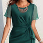 💞【S-2XL】👗Елегантна шифонена рокля в плътен цвят