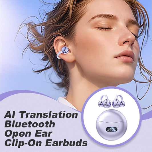 AI превод Bluetooth отворени слушалки с клипс за ухо