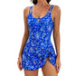 👙[S-4XL]Дамска бански костюм с контрол на корема (модел с връзки отстрани)