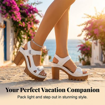 👡Дамски летни сандали с платформа и една каишка☀️