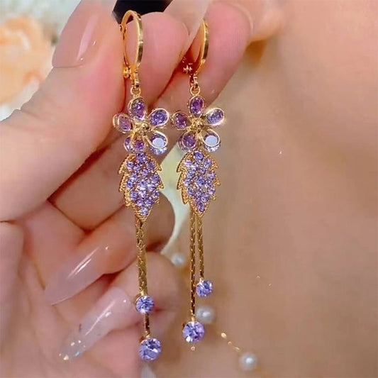 💎1+1 безплатно✨Обеци със синтетични диаманти и цветя