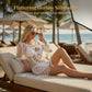🧶Бохемска плетена плажна рокля с пискюли🏖️